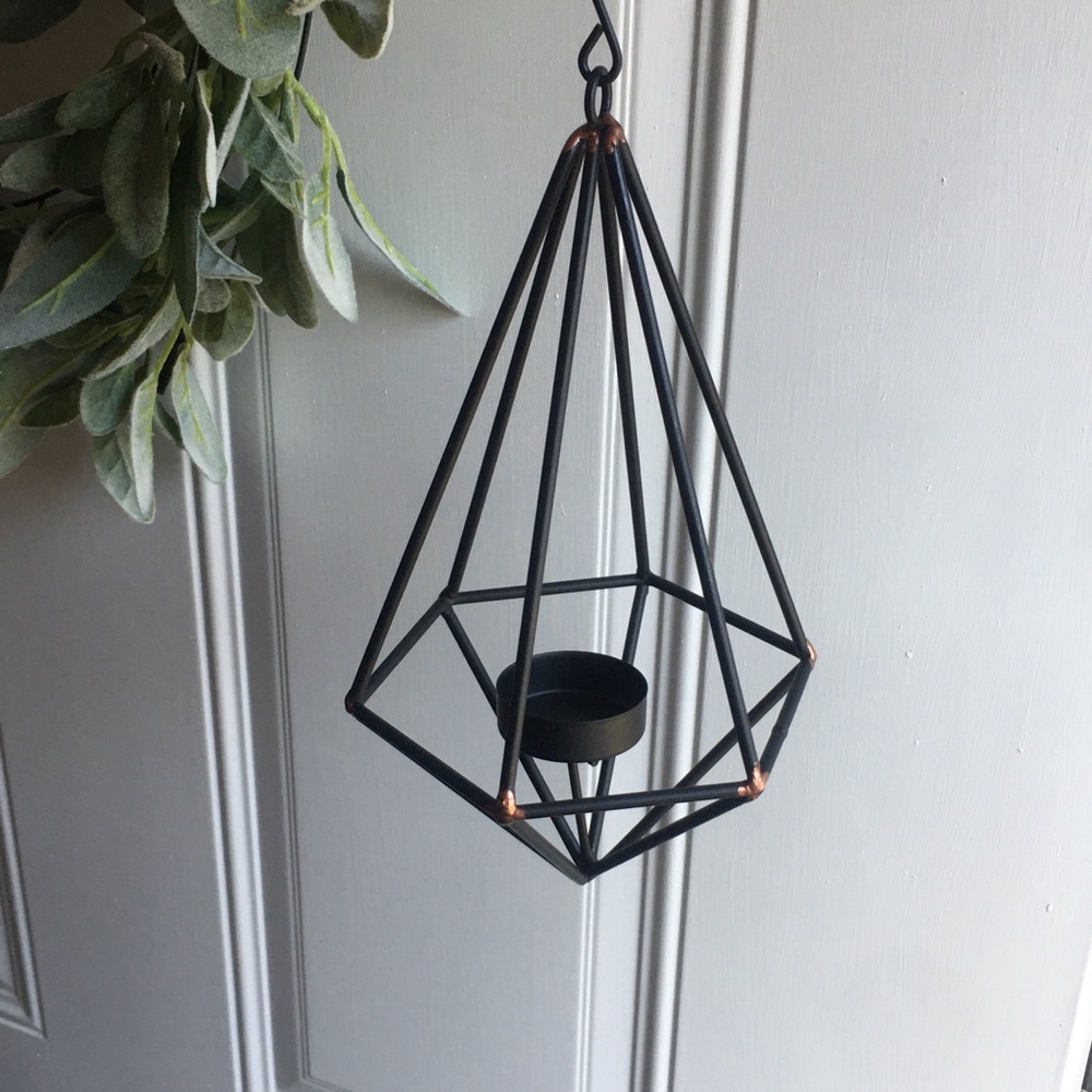 Prism Geo Votive Candle Pendant Holder Indoor out - Picture 2 of 10